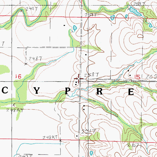 Topographic Map of Township of Cypress, MO