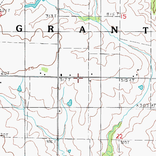 Topographic Map of Township of Grant, MO