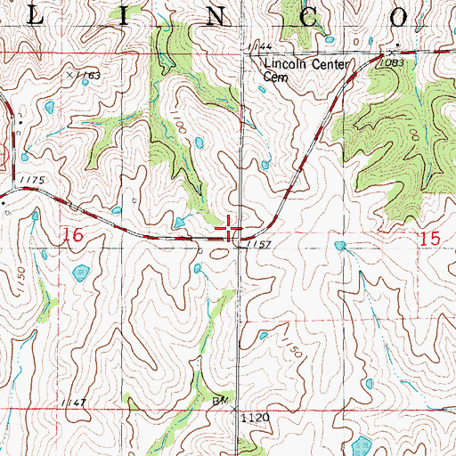 Topographic Map of Township of Lincoln, MO