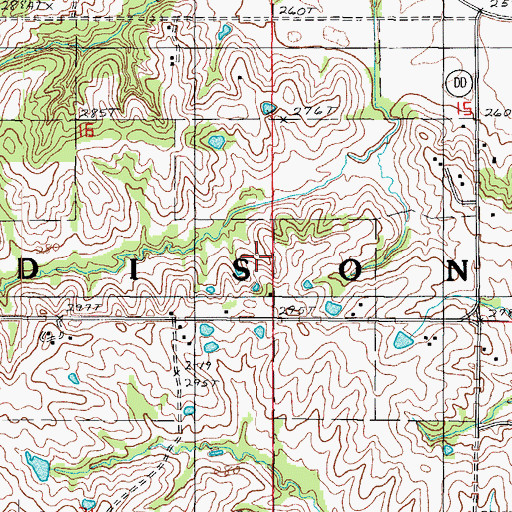 Topographic Map of Township of Madison, MO