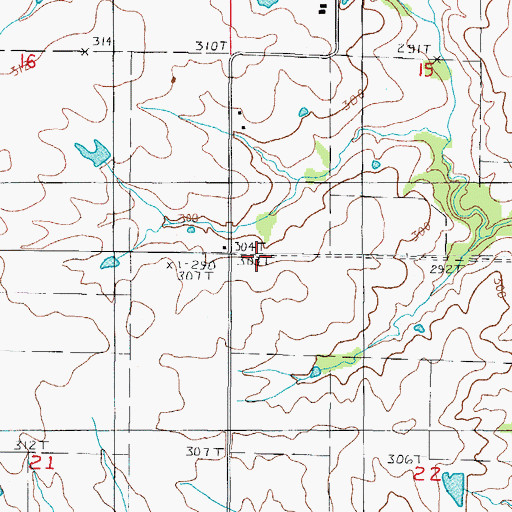 Topographic Map of Township of Sherman, MO