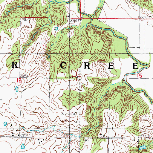 Topographic Map of Township of Sugar Creek, MO
