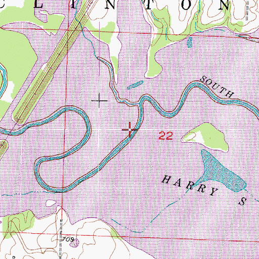 Topographic Map of Township of Clinton, MO
