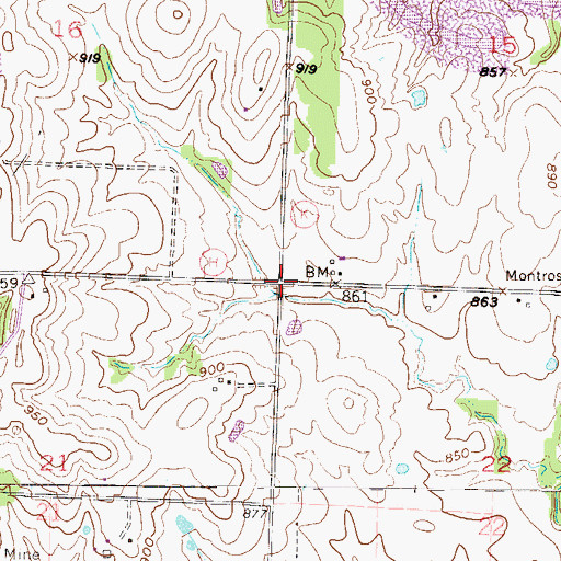 Topographic Map of Township of Deepwater, MO