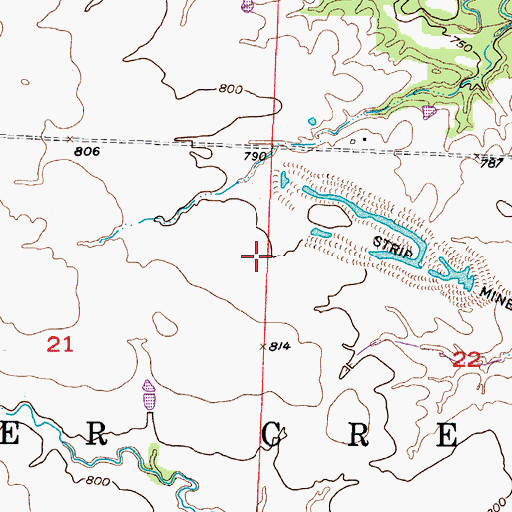 Topographic Map of Township of Deer Creek, MO