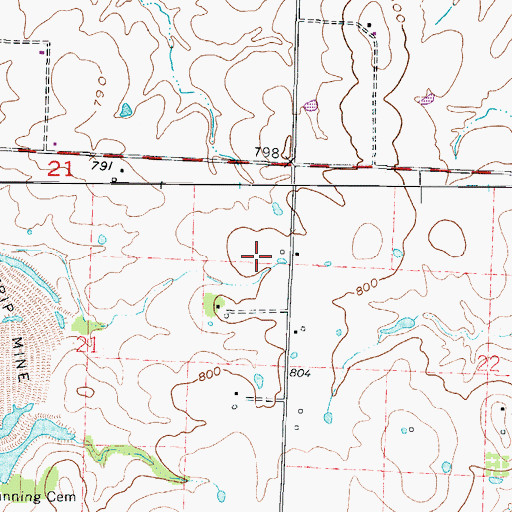 Topographic Map of Township of Fairview, MO