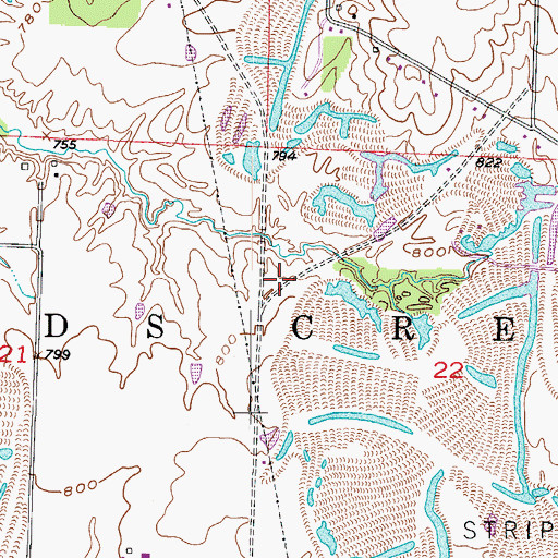 Topographic Map of Township of Fields Creek, MO