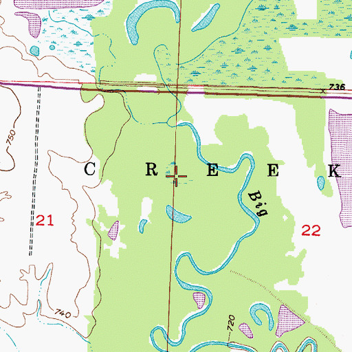 Topographic Map of Township of Honey Creek, MO