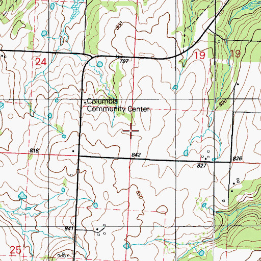 Topographic Map of Township of Osage, MO
