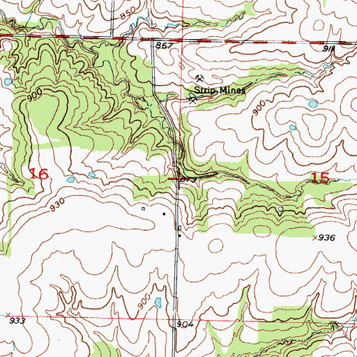 Topographic Map of Township of Shawnee, MO
