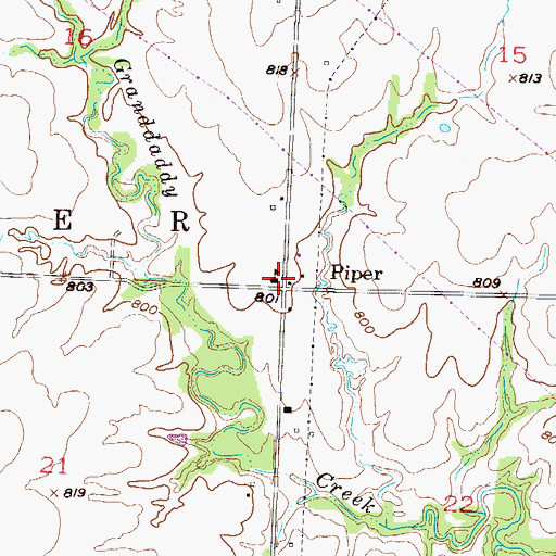 Topographic Map of Township of Walker, MO