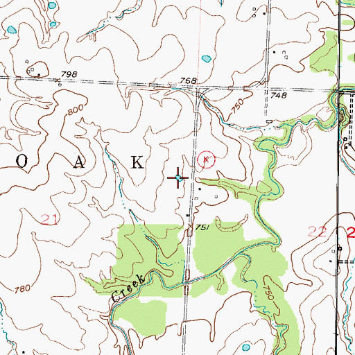 Topographic Map of Township of White Oak, MO