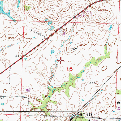 Topographic Map of Township of Windsor, MO