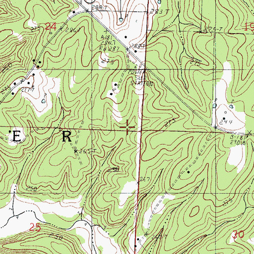 Topographic Map of Township of Center, MO