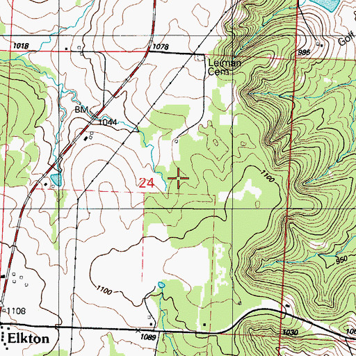 Topographic Map of Township of Tyler, MO