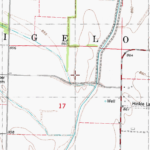 Topographic Map of Township of Bigelow, MO