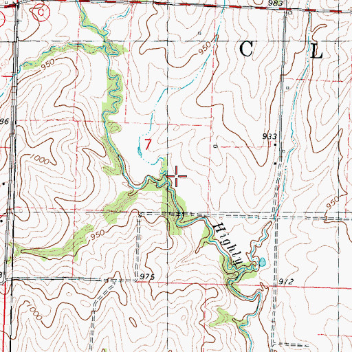 Topographic Map of Township of Clay, MO