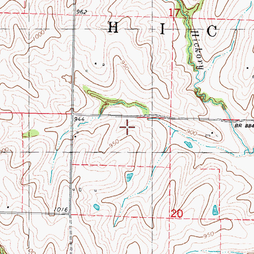 Topographic Map of Township of Hickory, MO