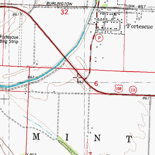 Topographic Map of Township of Minton, MO