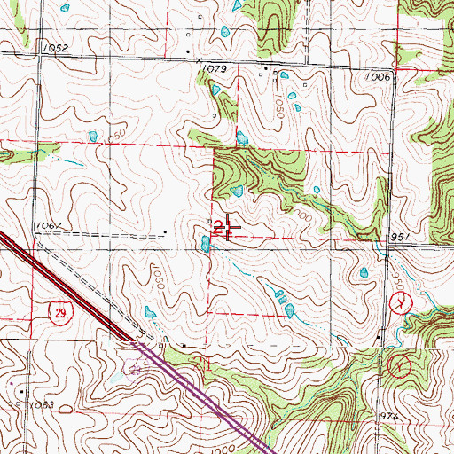 Topographic Map of Township of Nodaway, MO