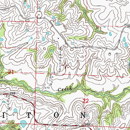Topographic Map of Township of Chariton, MO