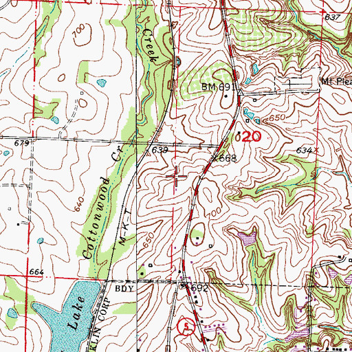 Topographic Map of Township of Franklin, MO