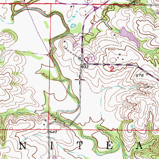 Topographic Map of Township of Moniteau, MO