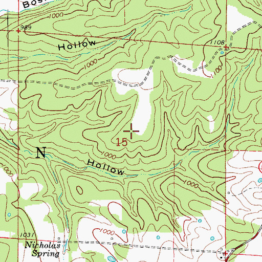 Topographic Map of Township of Benton, MO