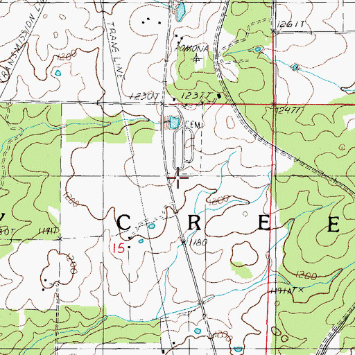 Topographic Map of Township of Dry Creek, MO