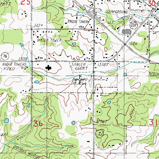 Topographic Map of Township of Willow Springs, MO