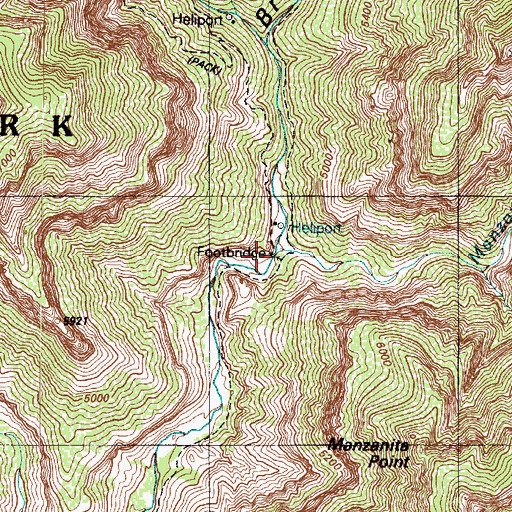 Topographic Map of Manzanita Creek, AZ