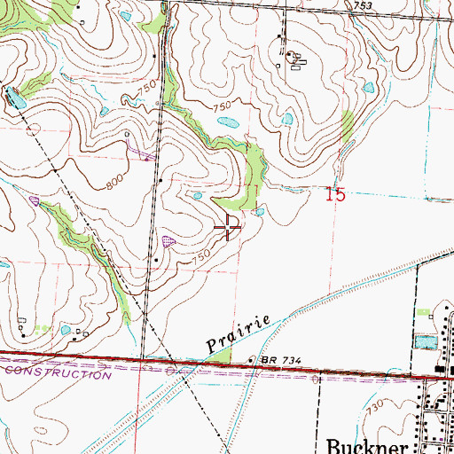 Topographic Map of Township of Fort Osage, MO