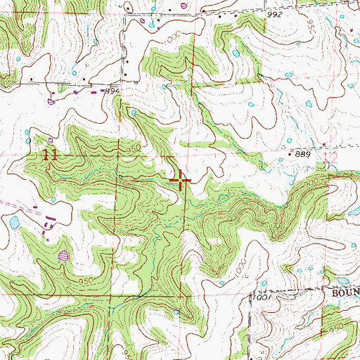 Topographic Map of Township of Van Buren, MO