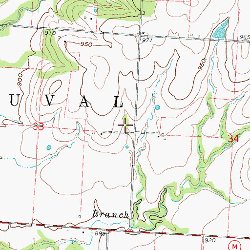 Topographic Map of Township of Duval, MO