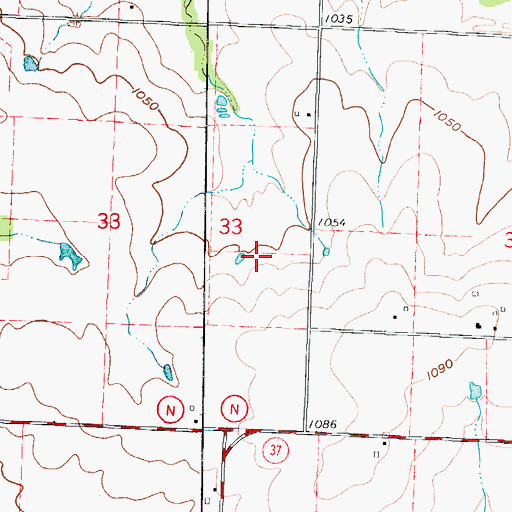 Topographic Map of Township of Lincoln, MO
