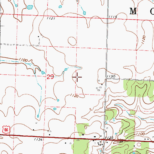 Topographic Map of Township of McDonald, MO