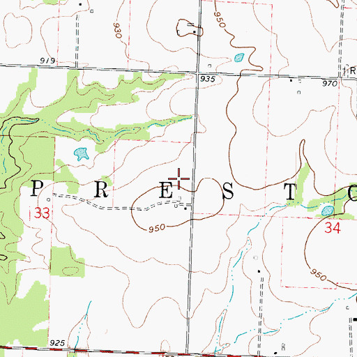 Topographic Map of Township of Preston, MO