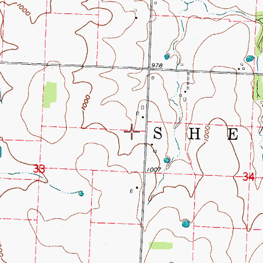 Topographic Map of Township of Sheridan, MO