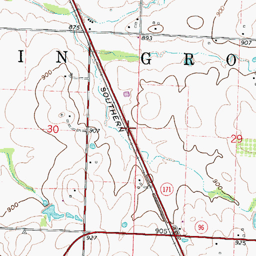 Topographic Map of Township of Twin Groves, MO