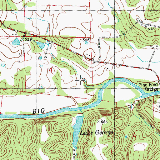 Topographic Map of Township of Big River, MO