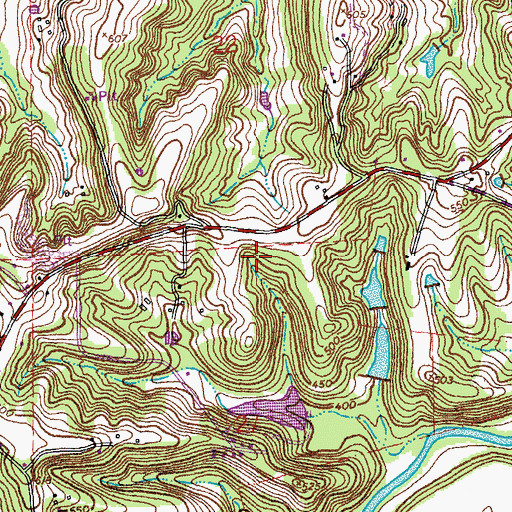 Topographic Map of Township of Joachim, MO