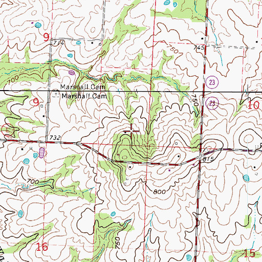 Topographic Map of Township of Grover, MO