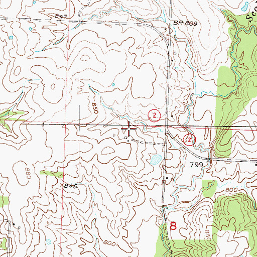Topographic Map of Township of Rose Hill, MO