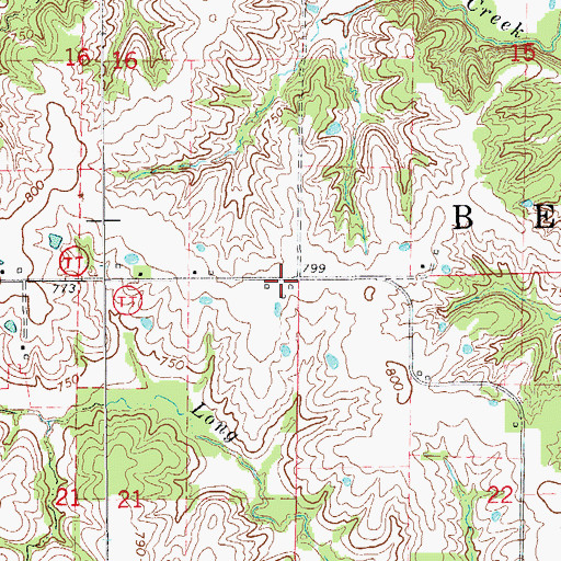 Topographic Map of Township of Bee Ridge, MO