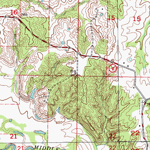 Topographic Map of Township of Colony, MO