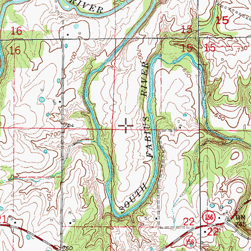 Topographic Map of Township of Fabius, MO