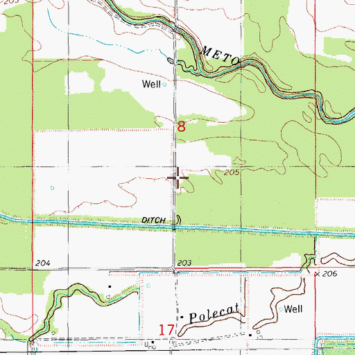 Topographic Map of Cottonwood School (historical), AR