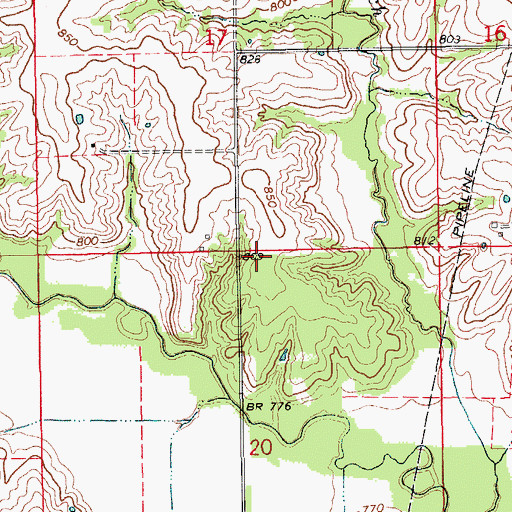 Topographic Map of Township of Greensburg, MO