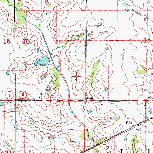 Topographic Map of Township of Liberty, MO