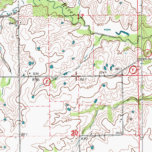 Topographic Map of Township of Shelton, MO